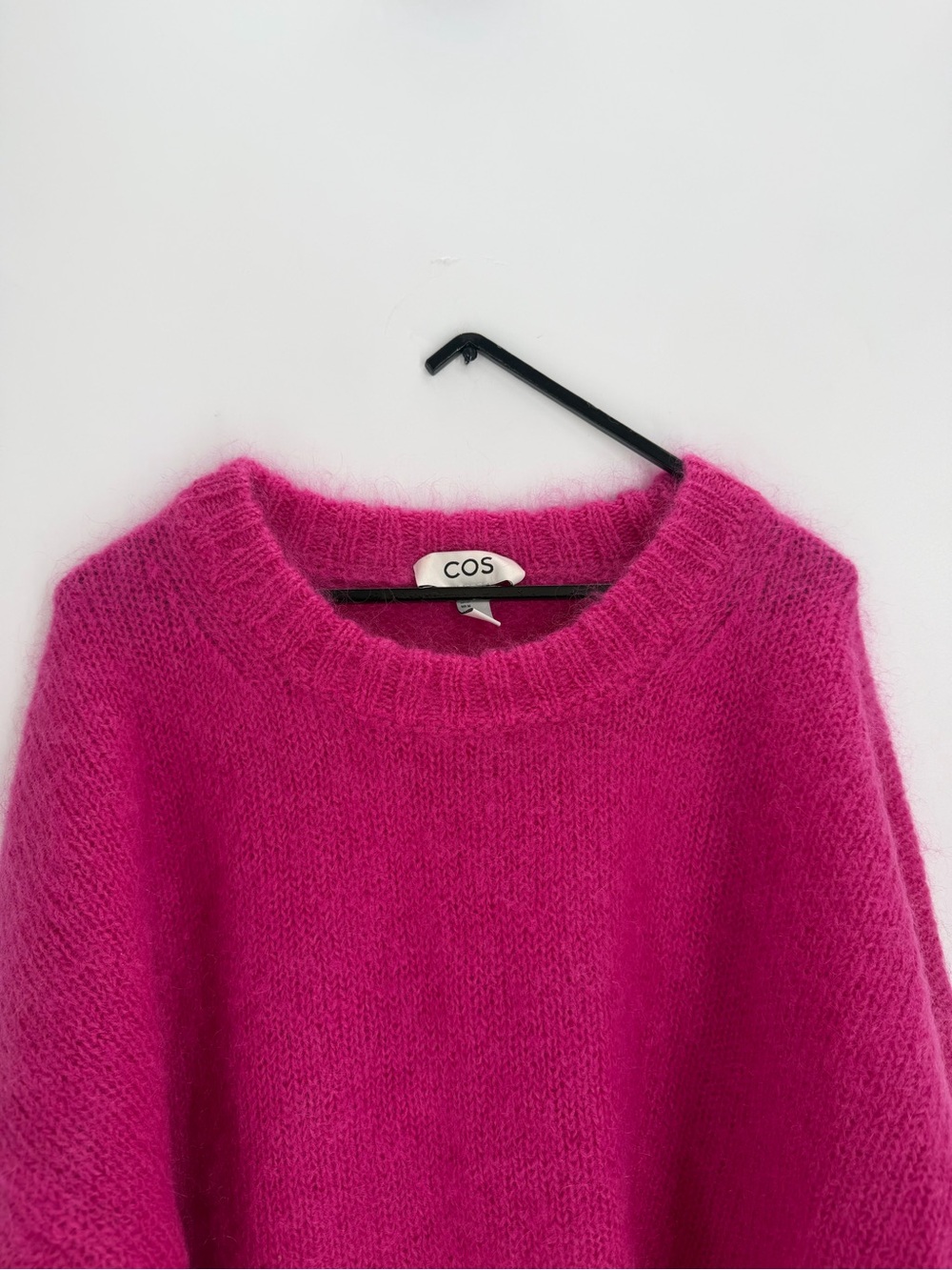 Cos Punk Fuchsia Regular Fit Mohair Wool Chunky Knitted Jumper Sweater